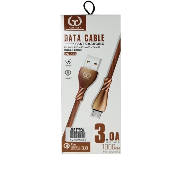 ]کابل تبدیل USB به USB-C یوشیتا مدل DK-A52 کد SHR 673 طول 1 متر